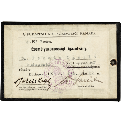 Fekete László közjegyzői igazolványa 2. oldal